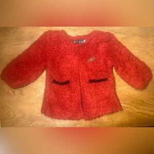 🇰🇷 MIAOLIAN Boutique Brand Red Boucle Girls Jacket